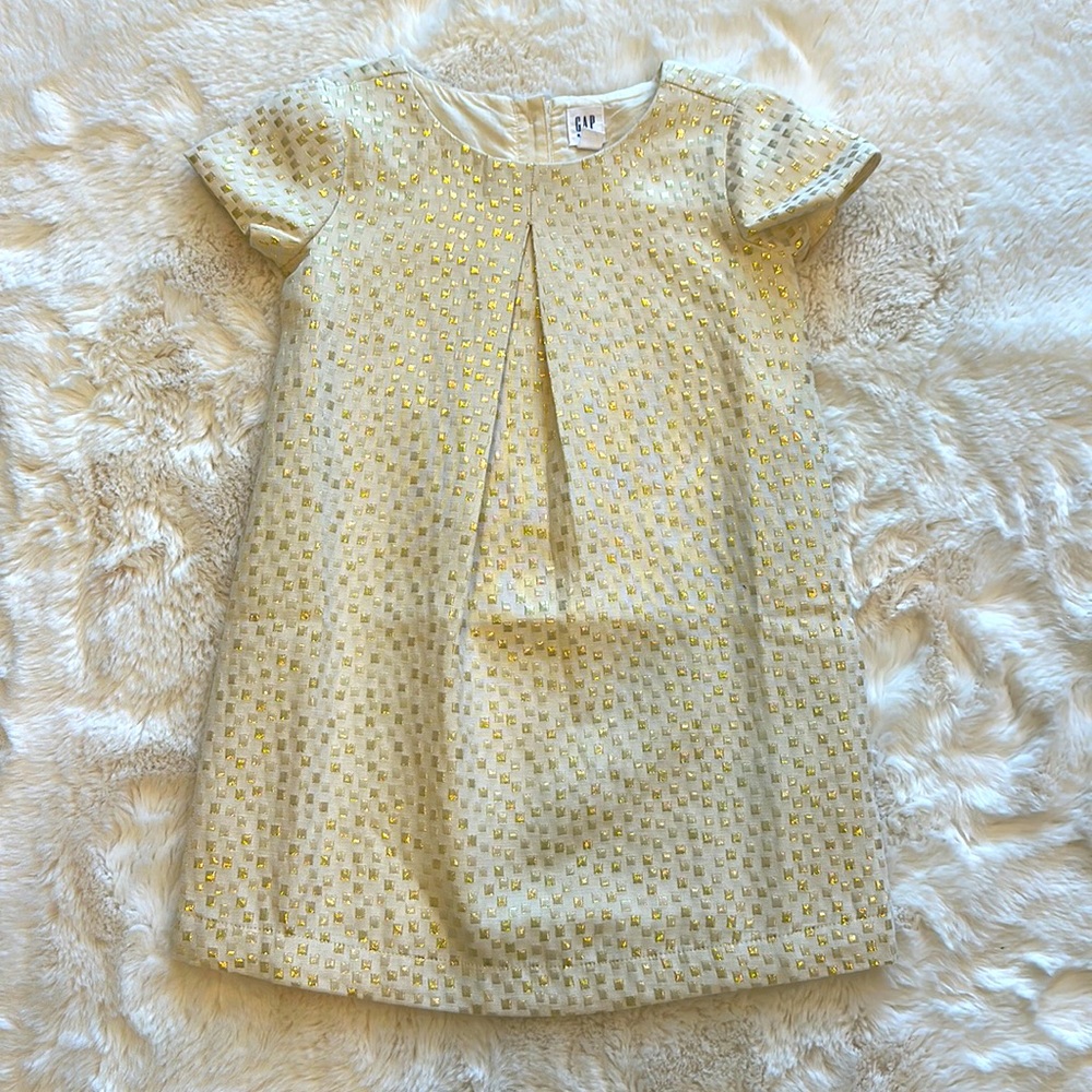 NWOT Cream and Gold Party Dress by Gap
